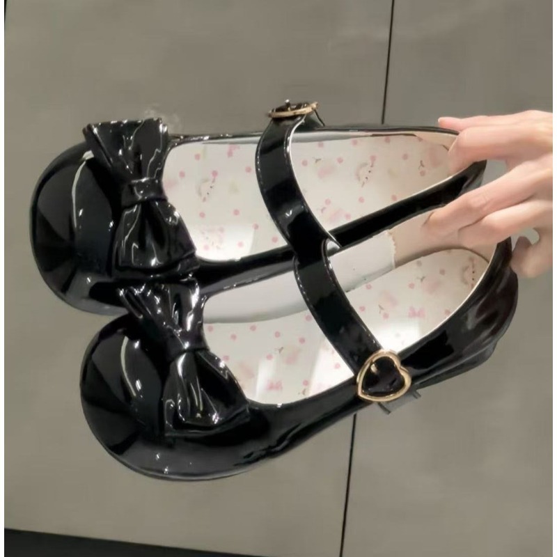 Leather Classic Strap - 달콤하고 귀여운 스타일의 리본 로리타 슈즈,